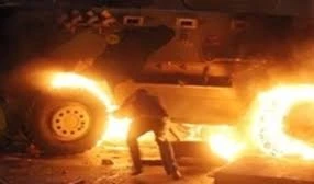 انفجار مدرعة شمال سيناء انفجار مدرعة شمال سيناء
