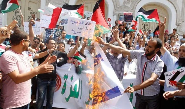 أشاد المتظاهرون بالدور البطولي الذي تقوم به المقاومة الفلسطينية أشاد المتظاهرون بالدور البطولي الذي تقوم به المقاومة الفلسطينية