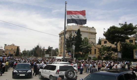 العلم السوري في مدينة الحسكة العلم السوري في مدينة الحسكة