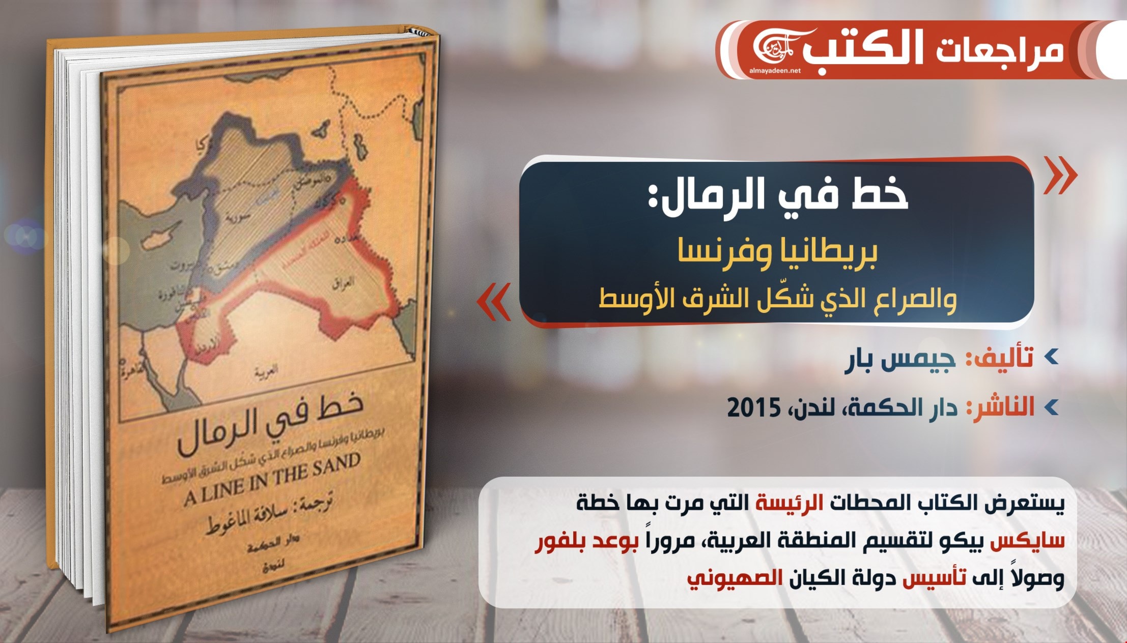 كتاب "خط في الرمال" للباحث الإنجليزي جيمس بار كتاب "خط في الرمال" للباحث الإنجليزي جيمس بار