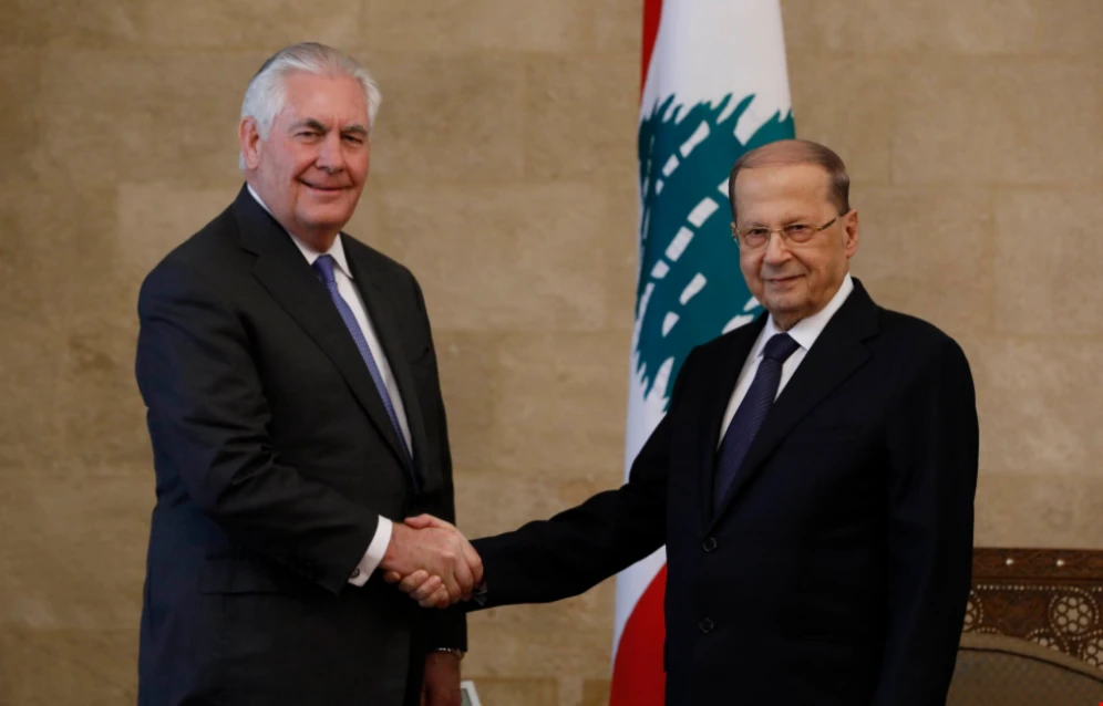 الرئيس اللبناني ميشال عون يستقبل وزير الخارجية الاميركي في القصر الجمهوري الرئيس اللبناني ميشال عون يستقبل وزير الخارجية الاميركي في القصر الجمهوري