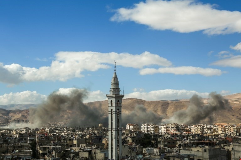 موسكو قلقة من الحملة الغربية التي تتهم الجيش السوري وحلفاءه بارتكاب جرائم ضد المدنيين في الغوطة (أ ف ب) موسكو قلقة من الحملة الغربية التي تتهم الجيش السوري وحلفاءه بارتكاب جرائم ضد المدنيين في الغوطة (أ ف ب)