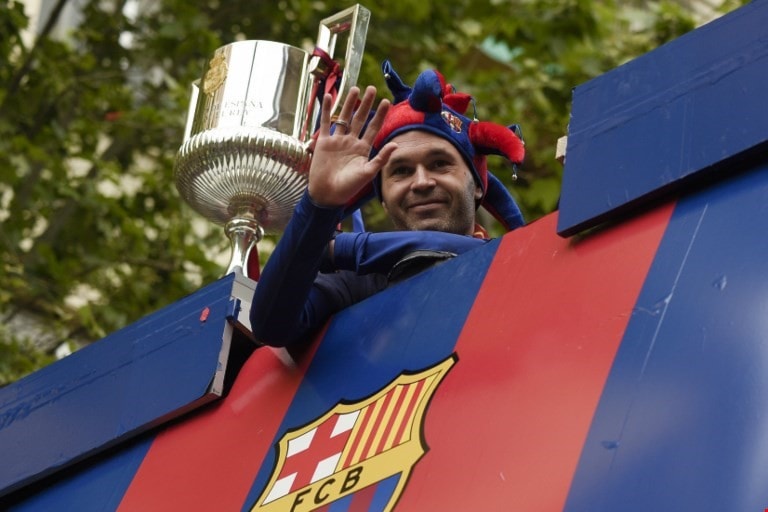 من تتويج برشلونة بلقب الكأس (أ ف ب) من تتويج برشلونة بلقب الكأس (أ ف ب)