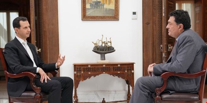 الأسد: اتهام الجيش السوري باستخدام الكيميائي مهزلة ومسرحية بدائية تمّ تمثيلها لمهاجمة الجيش فقط الأسد: اتهام الجيش السوري باستخدام الكيميائي مهزلة ومسرحية بدائية تمّ تمثيلها لمهاجمة الجيش فقط