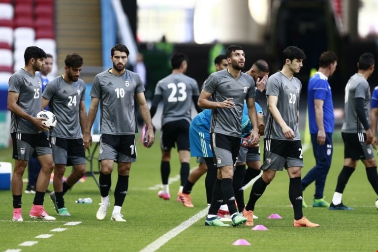 من تدريبات منتخب إيران (أ ف ب) من تدريبات منتخب إيران (أ ف ب)