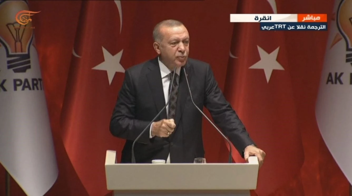 إردوغان خلال الخطاب حول العملية التركية إردوغان خلال الخطاب حول العملية التركية