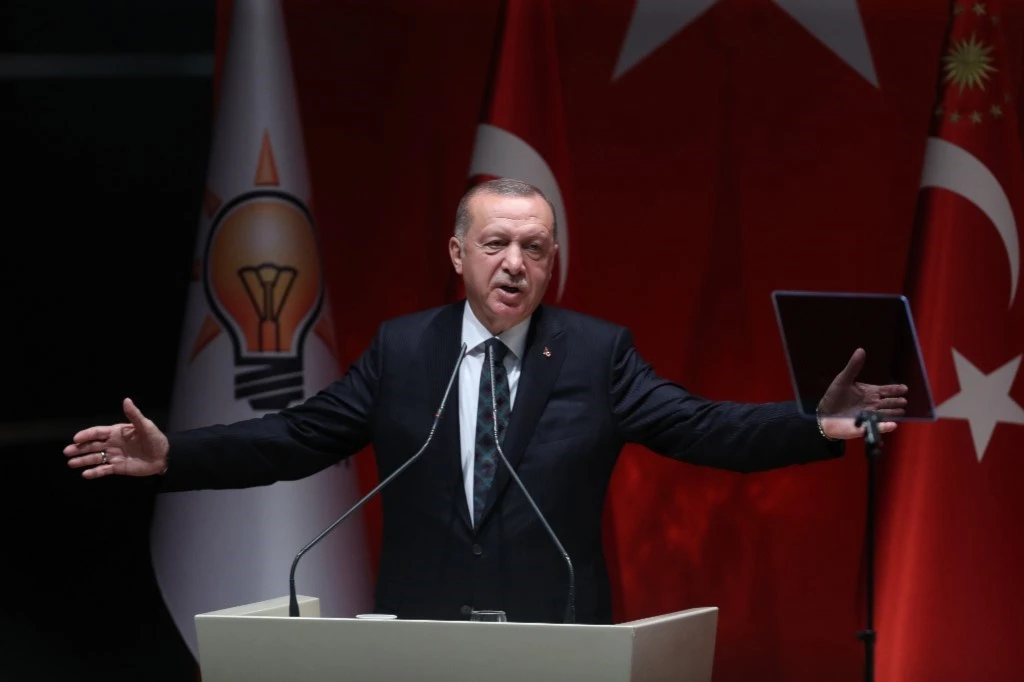 إردوغان خلال القاءه كلمة يوم 10 أكتوبر الجاري / أ.ف.ب إردوغان خلال القاءه كلمة يوم 10 أكتوبر الجاري / أ.ف.ب