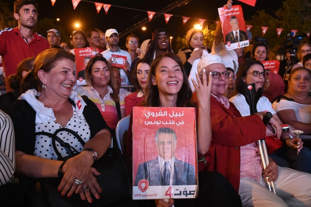 صورة من الحملة الانتخابية للمرشح الفائز في الدورة الأولى نبيل القروي / أ.ف.ب صورة من الحملة الانتخابية للمرشح الفائز في الدورة الأولى نبيل القروي / أ.ف.ب